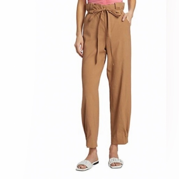 A.L.C. Pants - A.L.C. Tan Tie-Waist Trousers